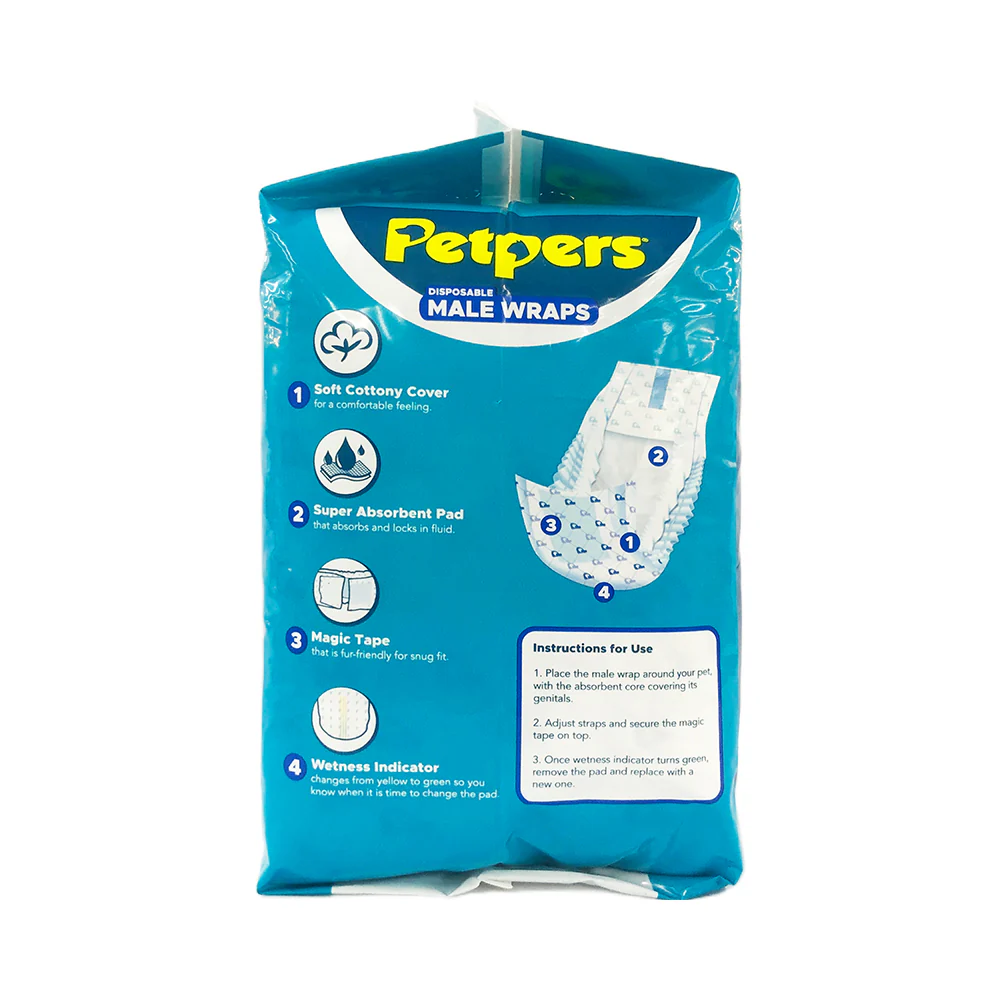 Petpers Disposable Male Wraps 12's - Image 2