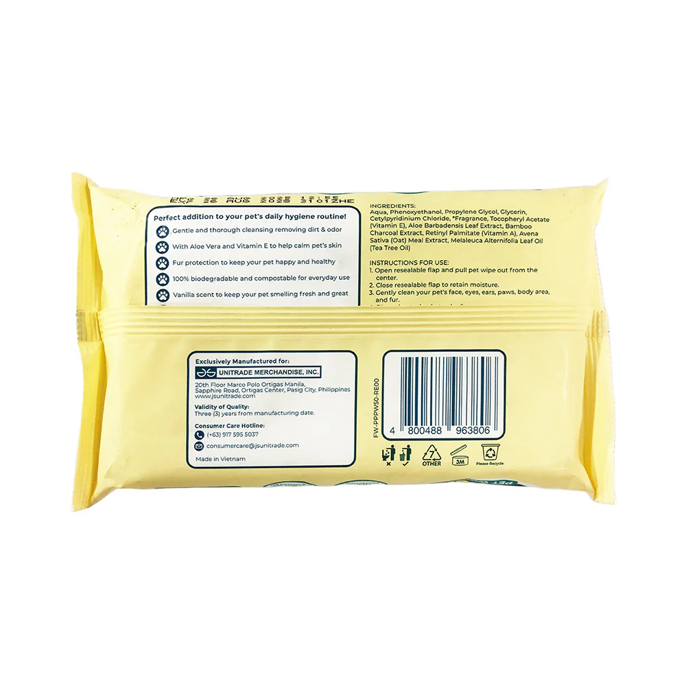 Petpers Pet Wipes Vanilla Scent 50's - Image 2