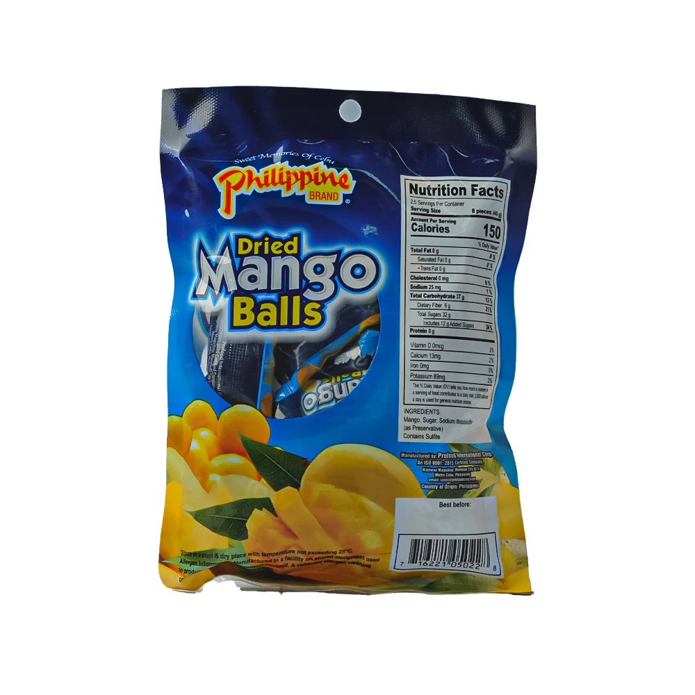 Philippine Brand Dried Mango Balls 100g - Image 2