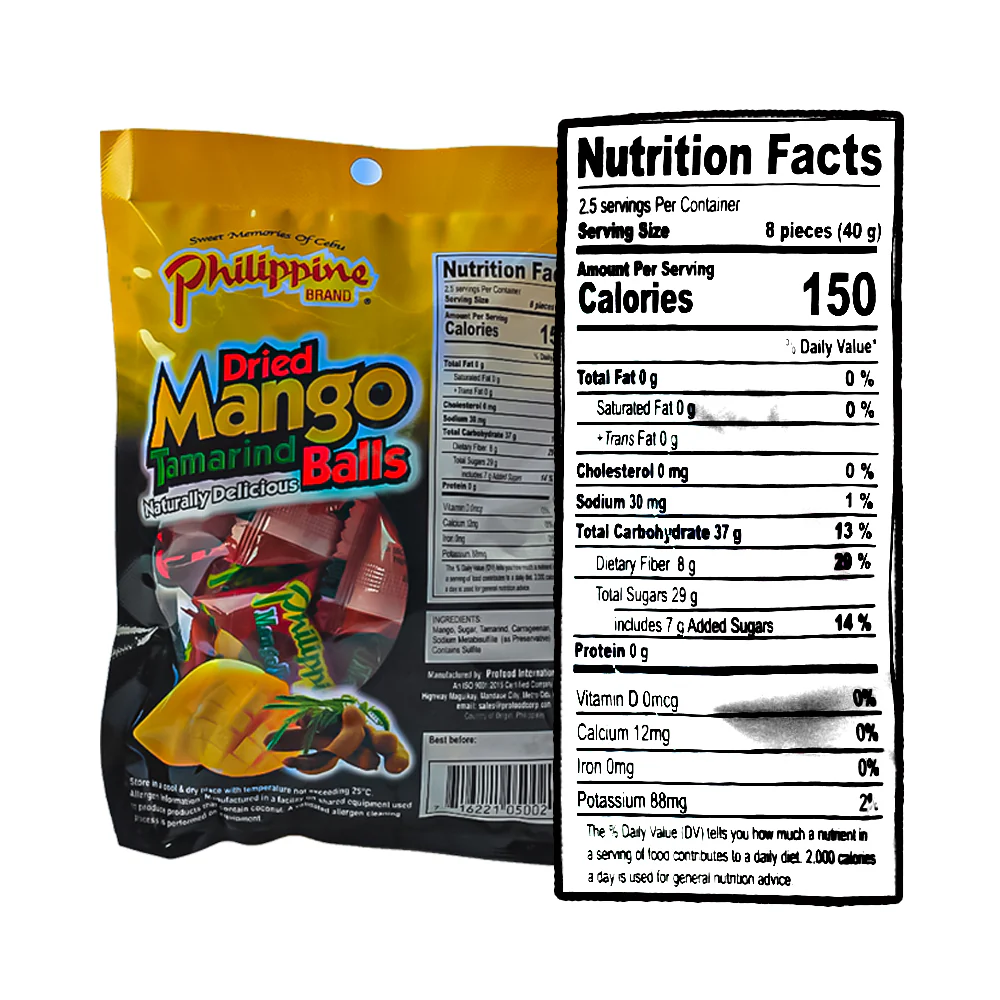 Philippine Brand Dried Mango Tamarind Balls 100g - Image 3