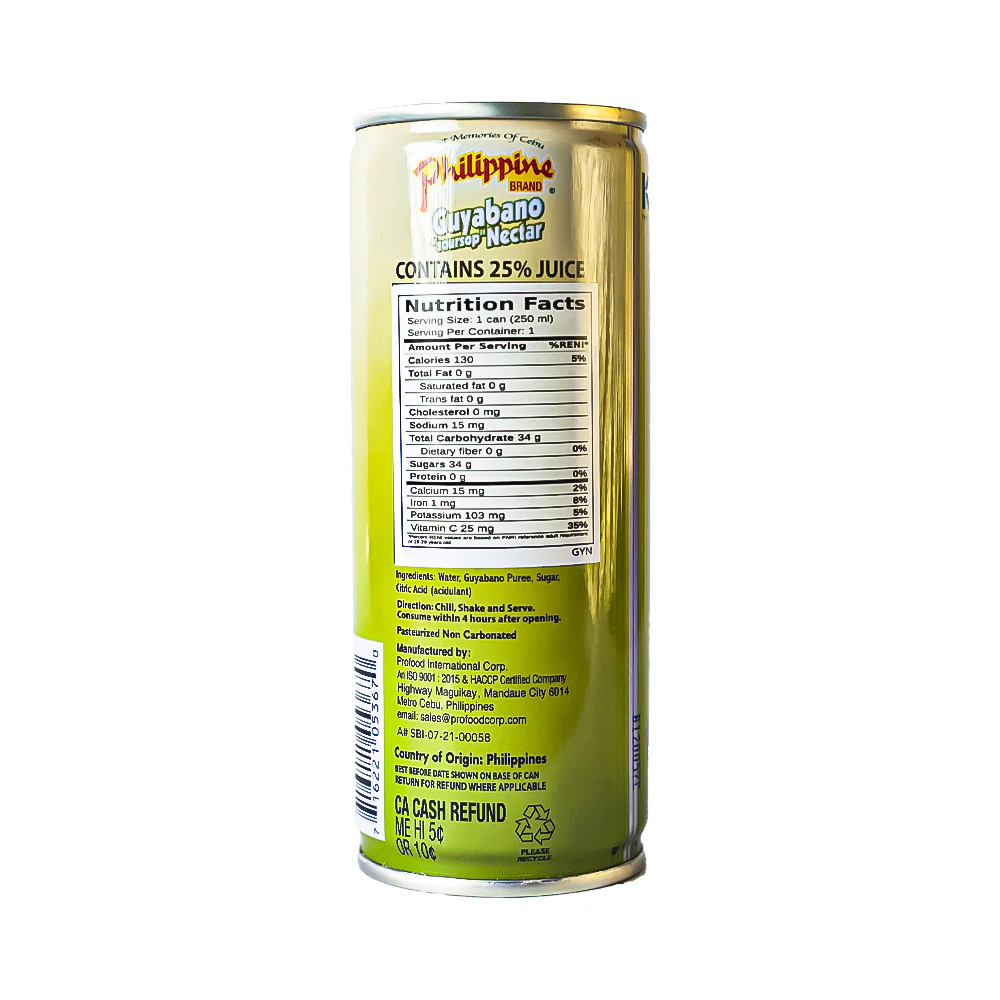 Philippine Brand Guyabano Soursop Nectar 250ml (8.4oz) - Image 2