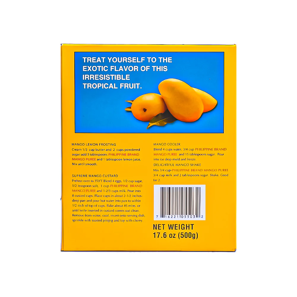 Philippine Brand Mango Puree Unsweetened 500g - Image 2