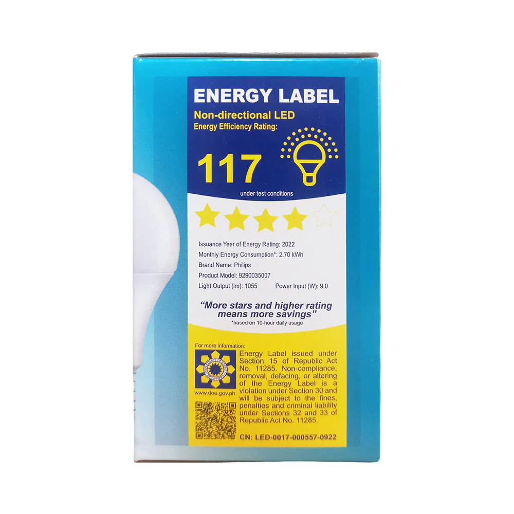 Philips Essential LED Bulb Warm White 9W E27 - Image 2