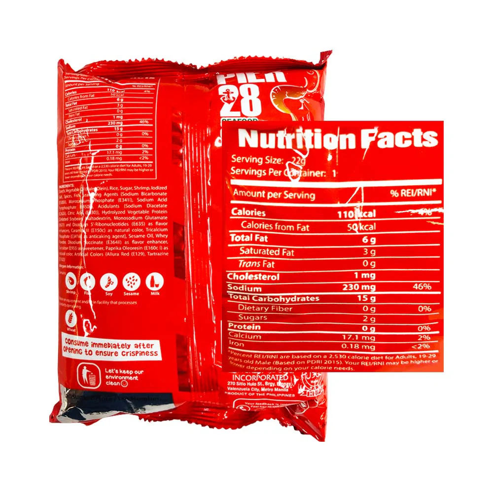 Pier 28 Prawn Crackers Thai Sweet Chili 22g - Image 2