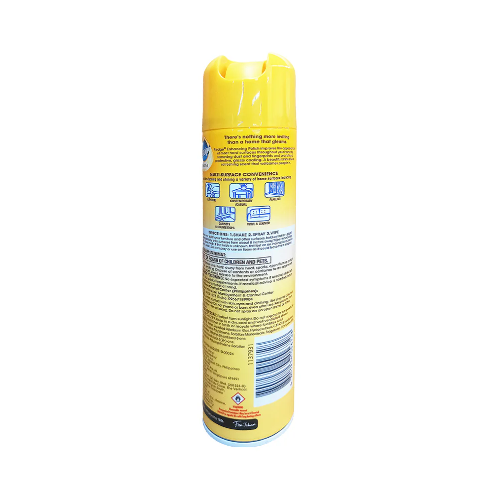 Pledge Furniture Polish Lemon 330ml - Image 2