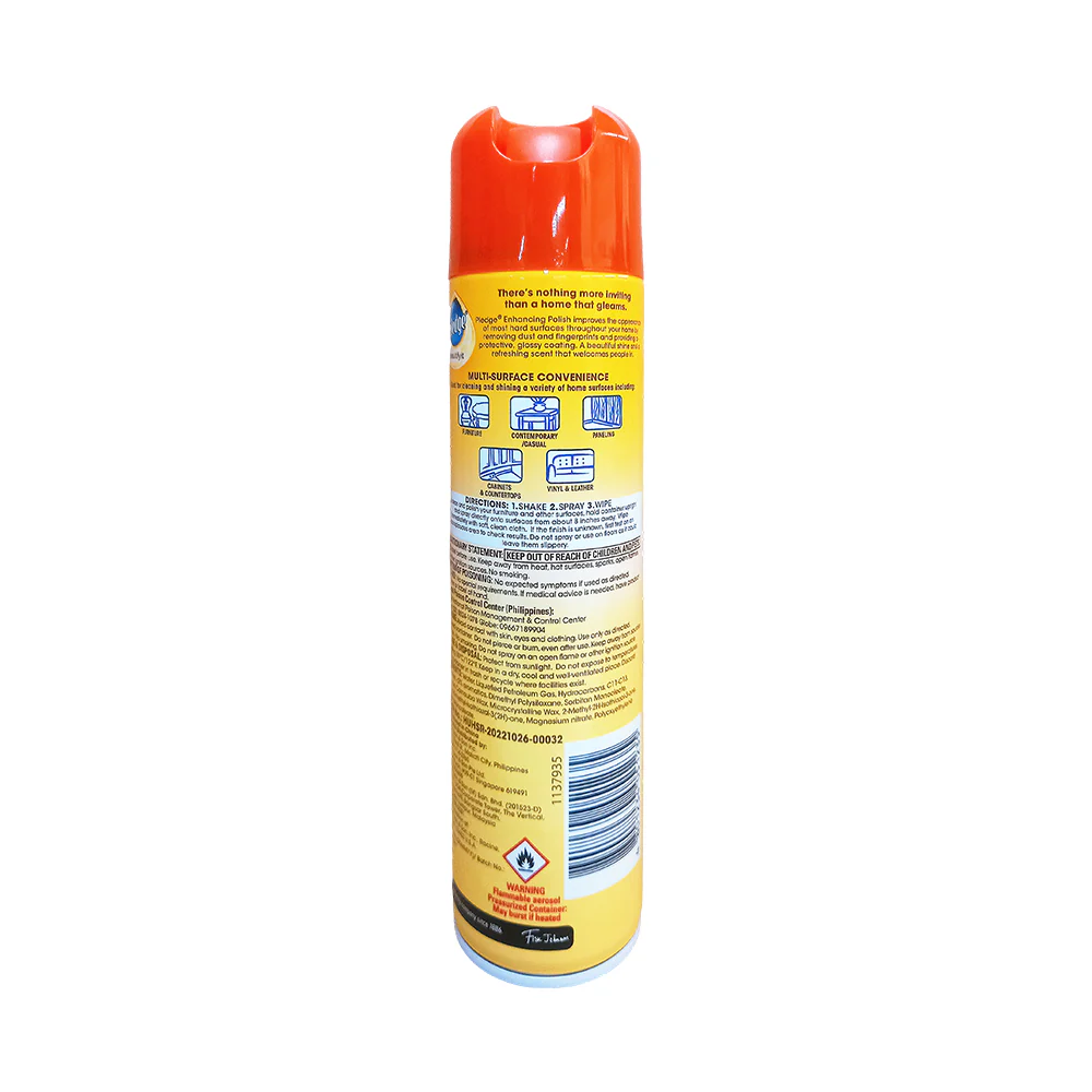 Pledge Furniture Polish Orange (Korea) 330ml - Image 2