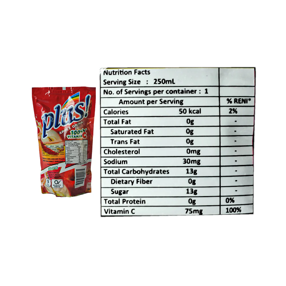 Plus King Size Juice Apple 250ml x 10's - Image 4