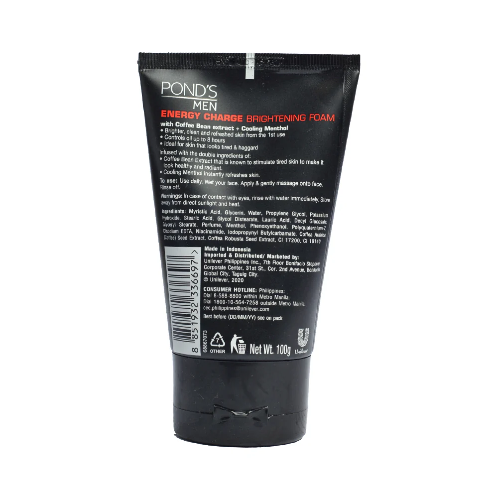 Pond's Men Energy Charge Whitening Foam 100g - Image 2