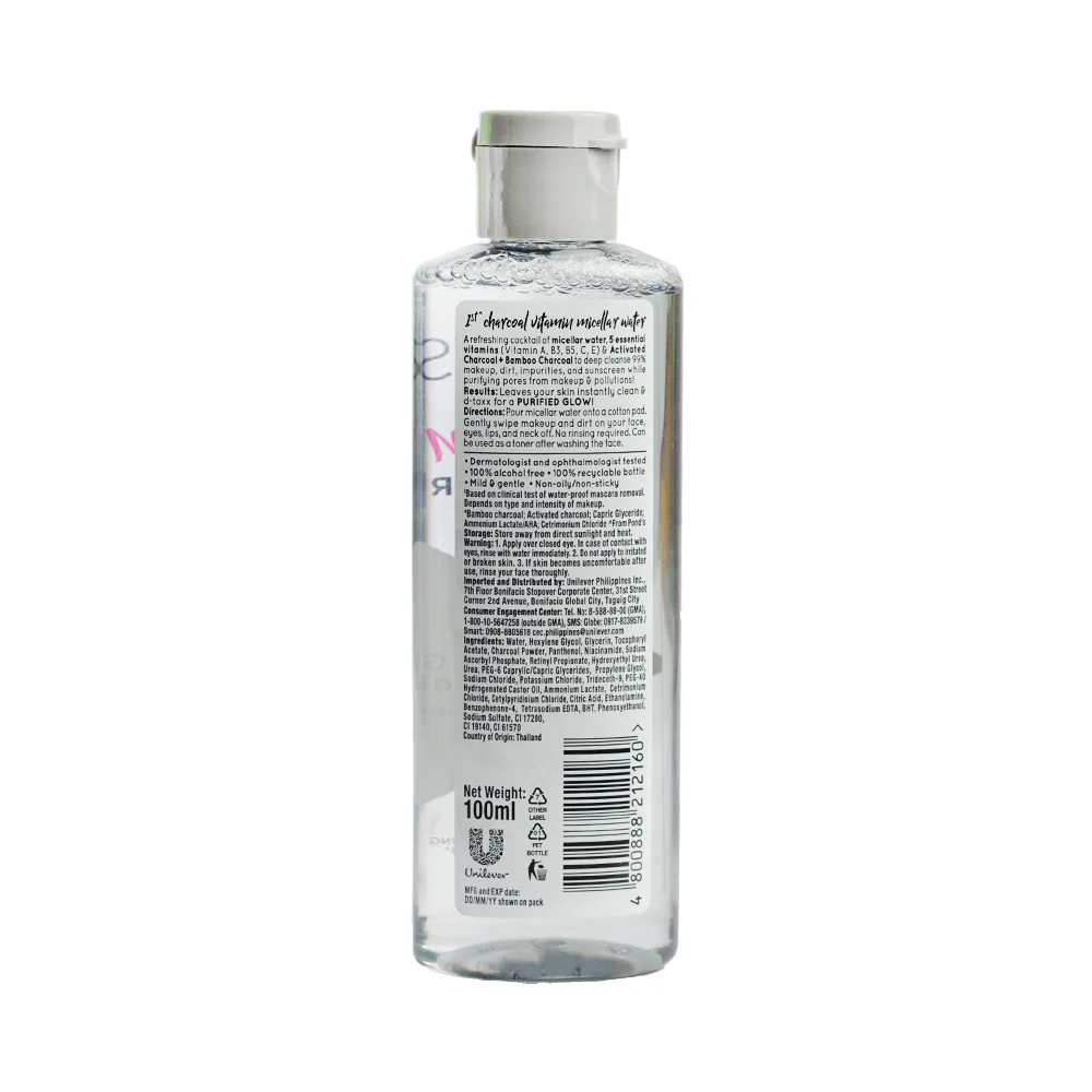 Pond's Micellar Water Detoxing Charcoal 100ml - Image 2