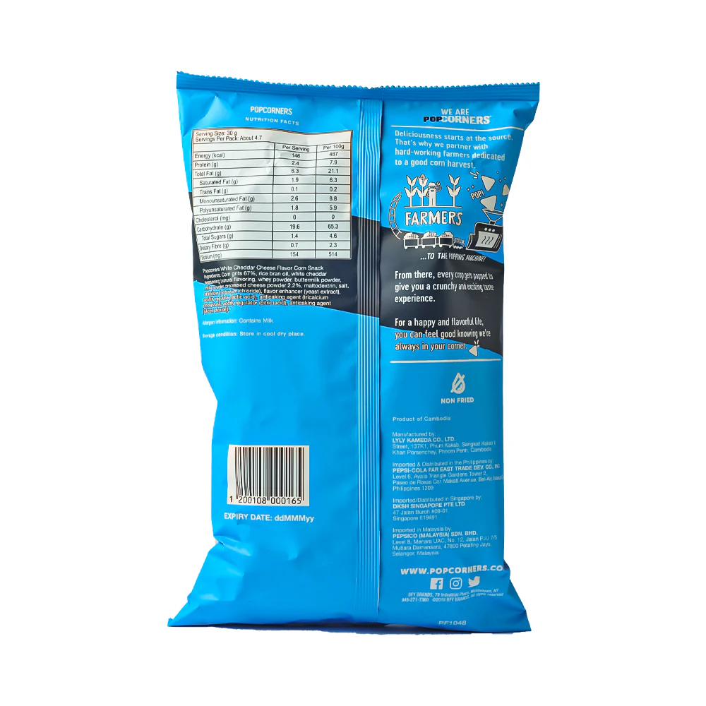 Popcorners Corn Snack White Cheddar Cheese 142g - Image 2