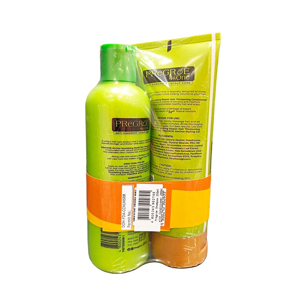 Pregroe 4 in 1 Nourishing Repair Shampoo 250ml + Conditioner 200ml - Image 3
