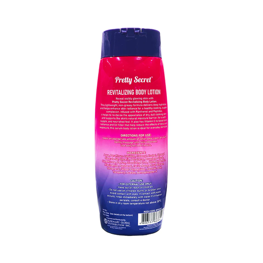 Pretty Secret Revitalizing Body Lotion 500ml - Image 3