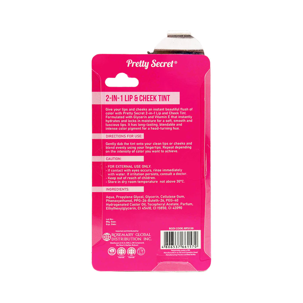 Pretty Secret Rosy Red Lip And Cheek Tint 2.7ml - Image 3