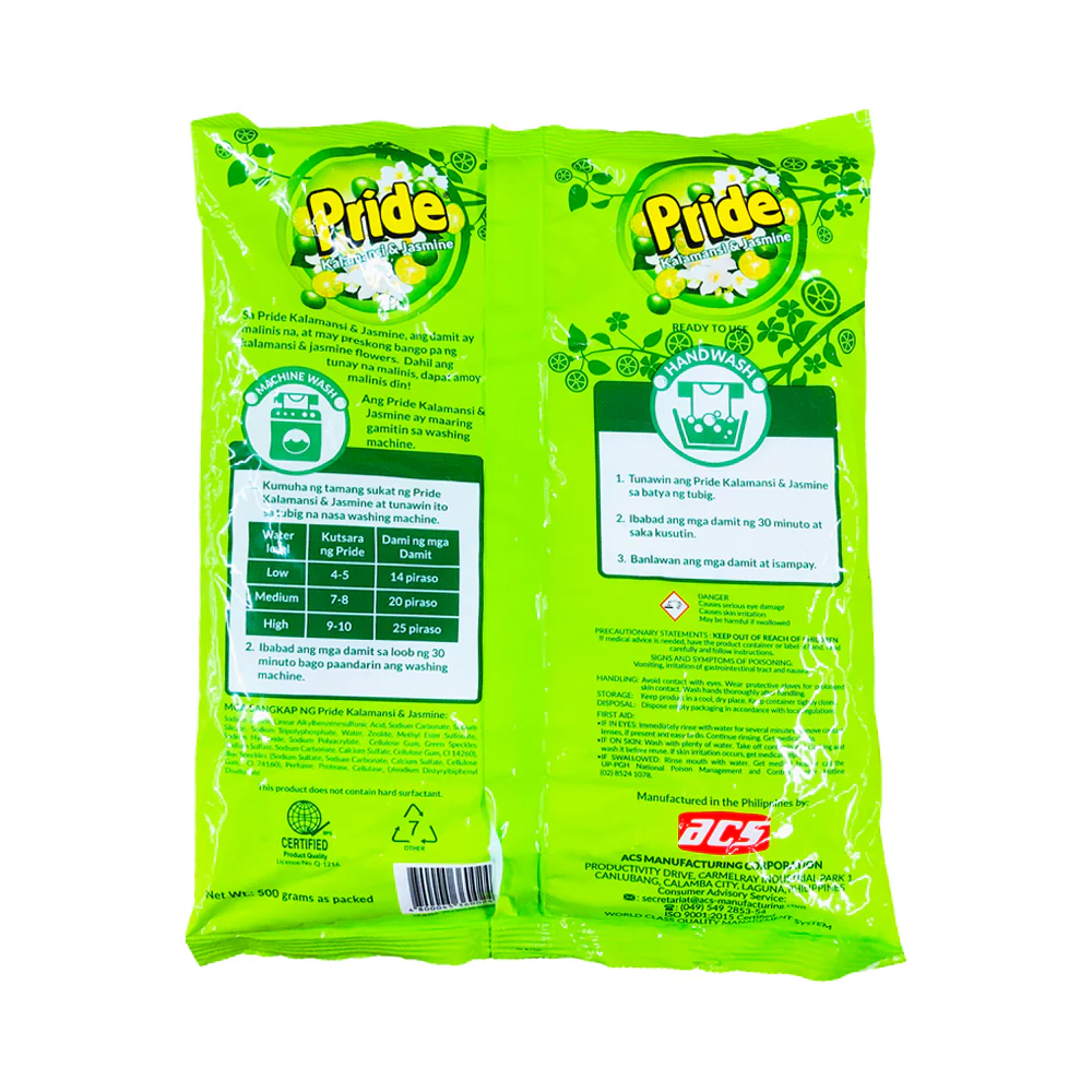 Pride Detergent Powder Kalamansi 500g - Image 2