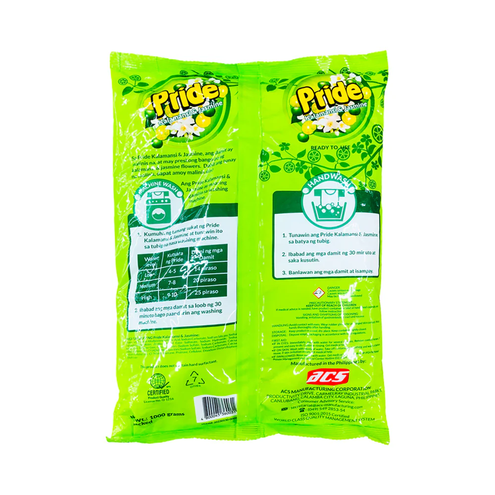 Pride Detergent Powder Kalamansi & Jasmin 1000g - Image 2
