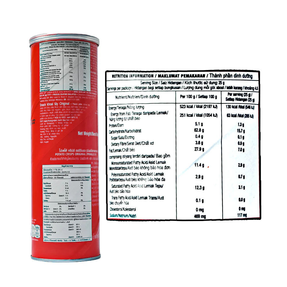 Pringles Potato Crisps Original 102g - Image 3