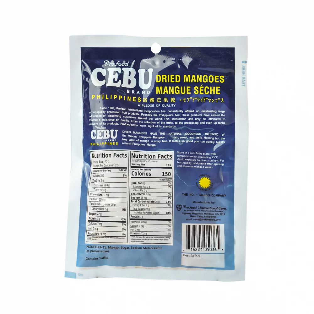 Profood Cebu Dried Fruit Mango Chips 100g - Image 2