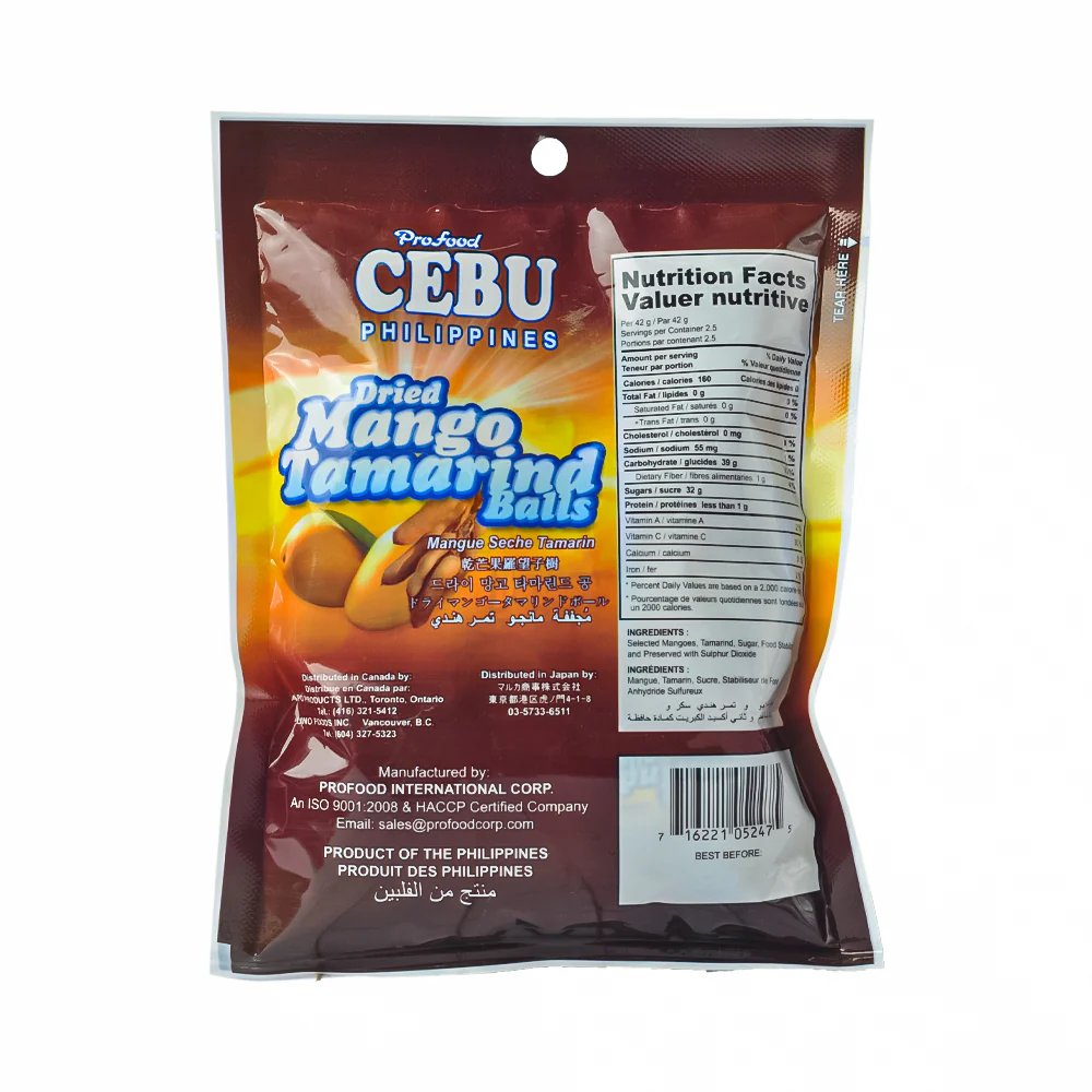 Profood Cebu Dried Fruit Mango Tamarind Balls 100g - Image 2