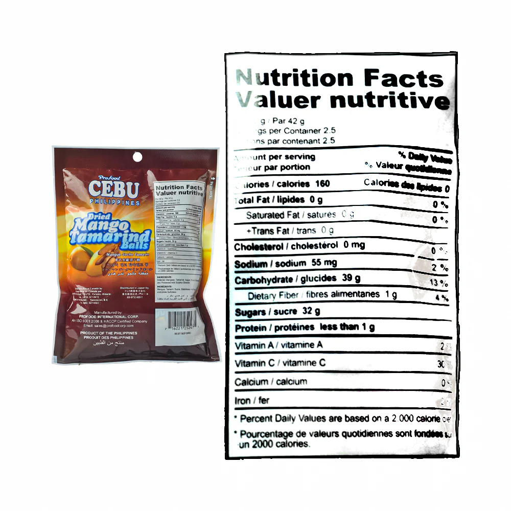 Profood Cebu Dried Fruit Mango Tamarind Balls 100g - Image 3