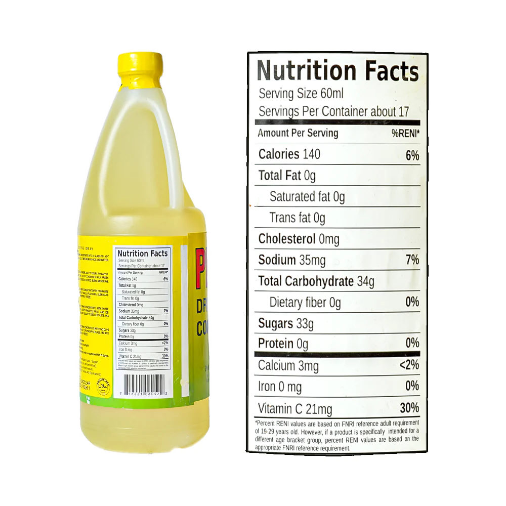 Profood Juice Drink Concentrate Pineapple 1L - Image 3