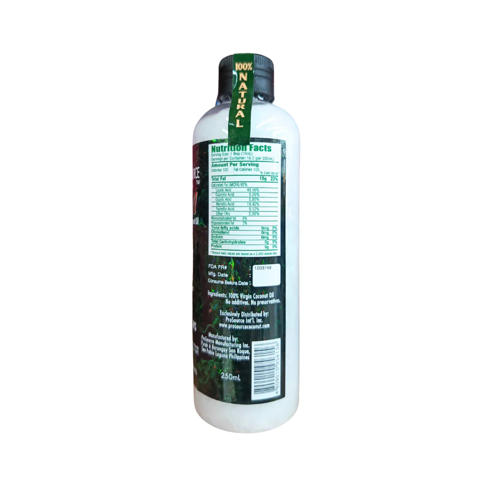 Prosource Extra Virgin Coconut Oil 250ml - Image 2