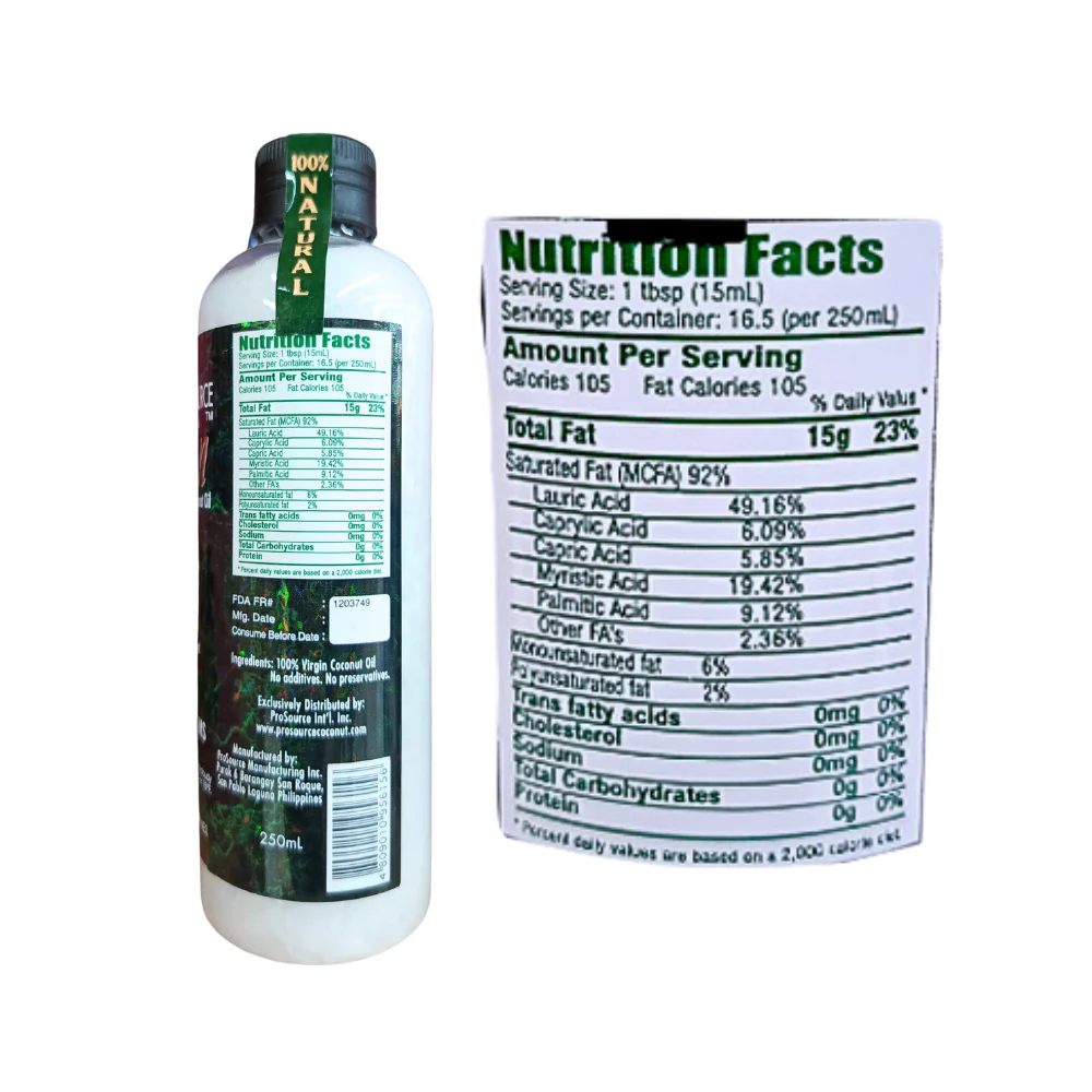 Prosource Extra Virgin Coconut Oil 250ml - Image 3