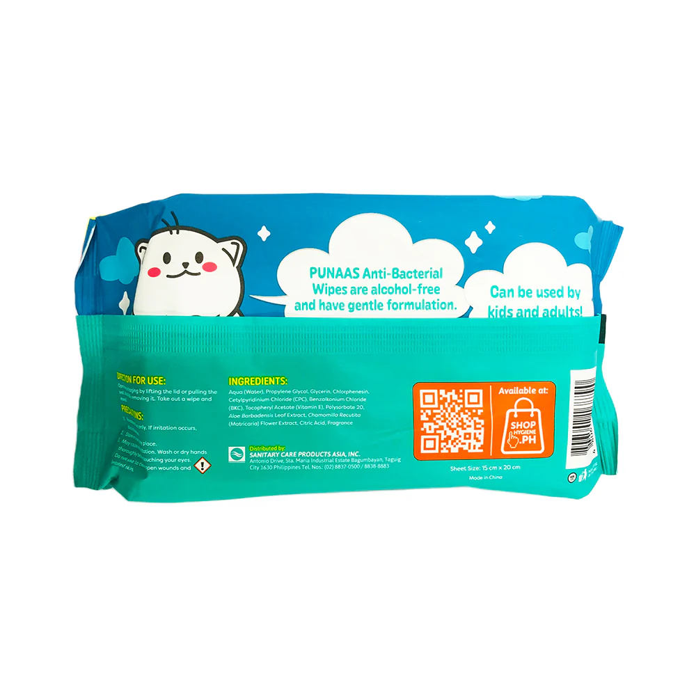 Punaas Anti-Bacterial Wipes 108's - Image 2