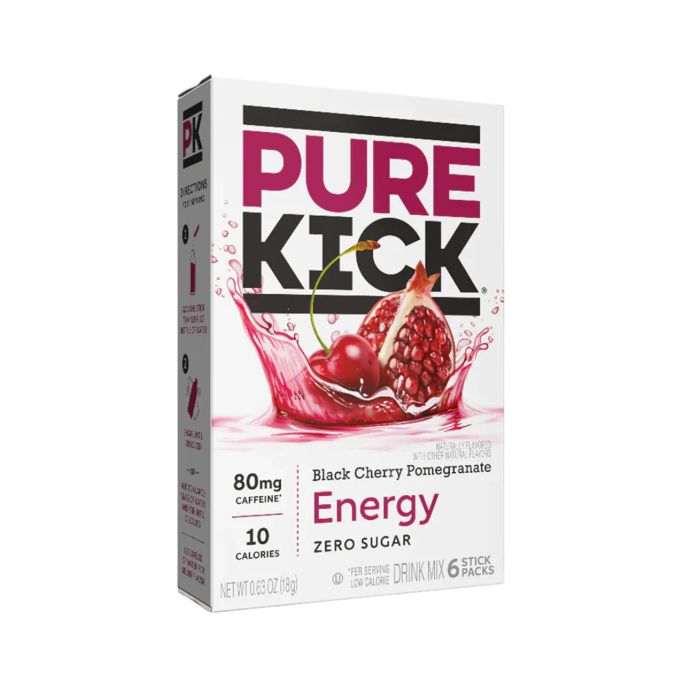 Pure Kick Black Cherry Pomegranate Energy Zero Sugar 18g - Image 2