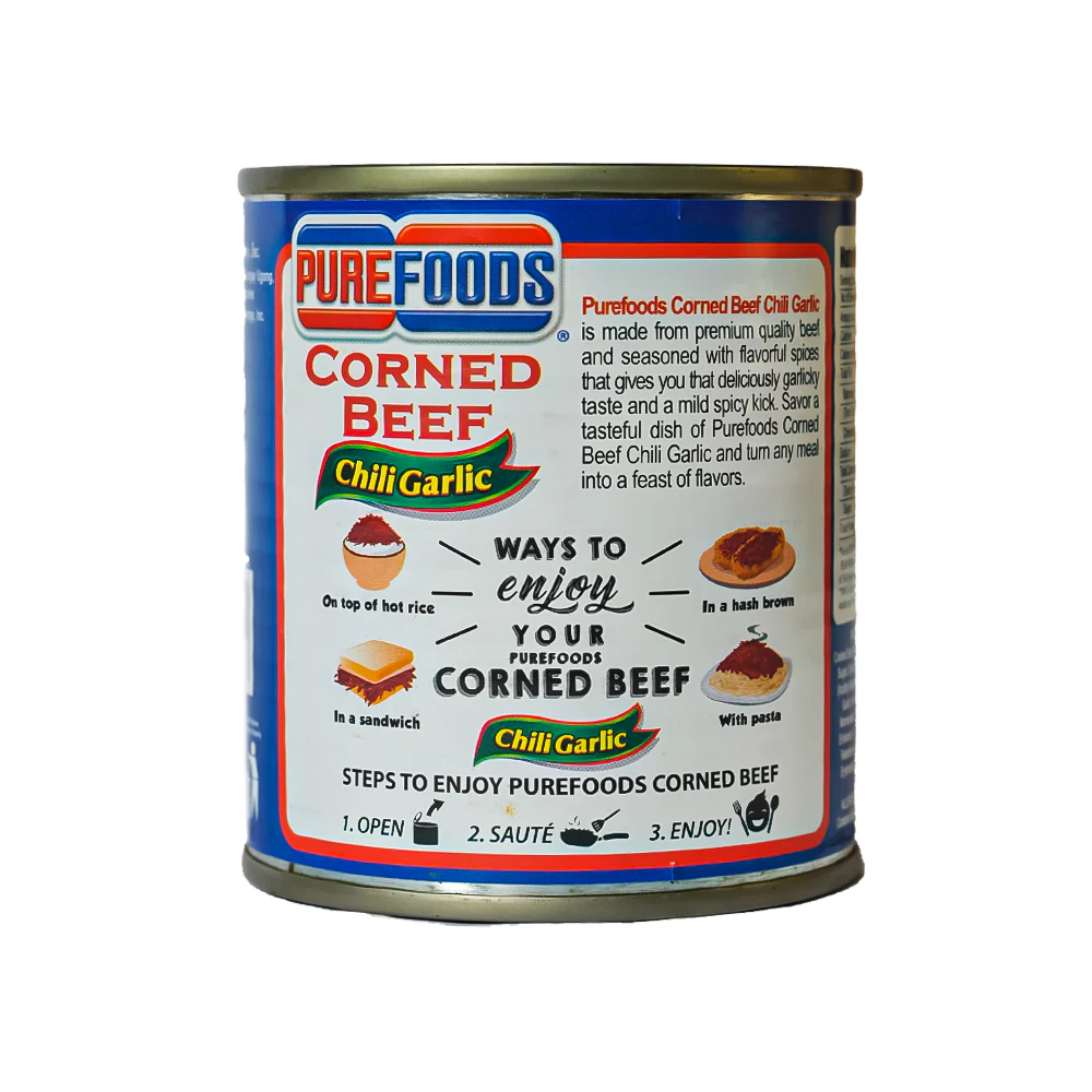 Purefoods Corned Beef Chili Garlic 210g - Image 2