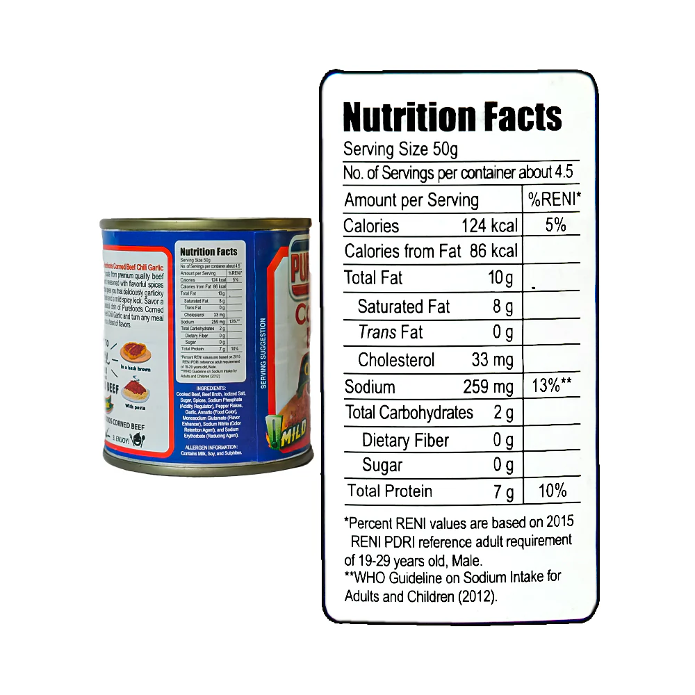 Purefoods Corned Beef Chili Garlic 210g - Image 3