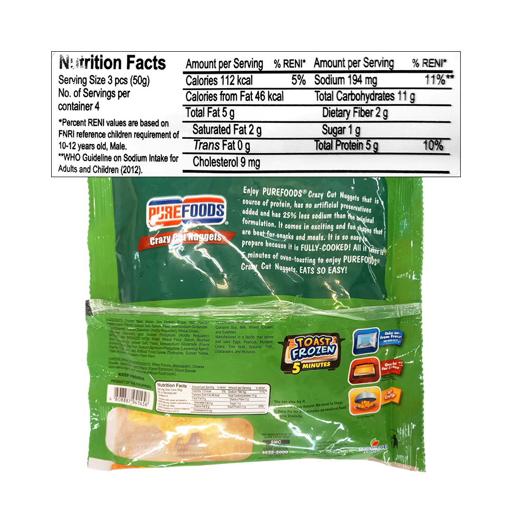 Purefoods Crazy Cut Nuggets With Free Cheese Sprinkles 200g - Image 2