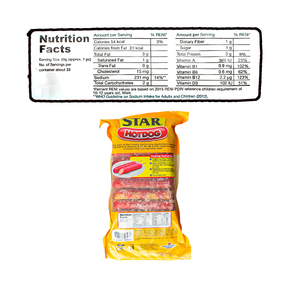 Purefoods Star Hotdog Regular Without Pork 1kg - Image 2