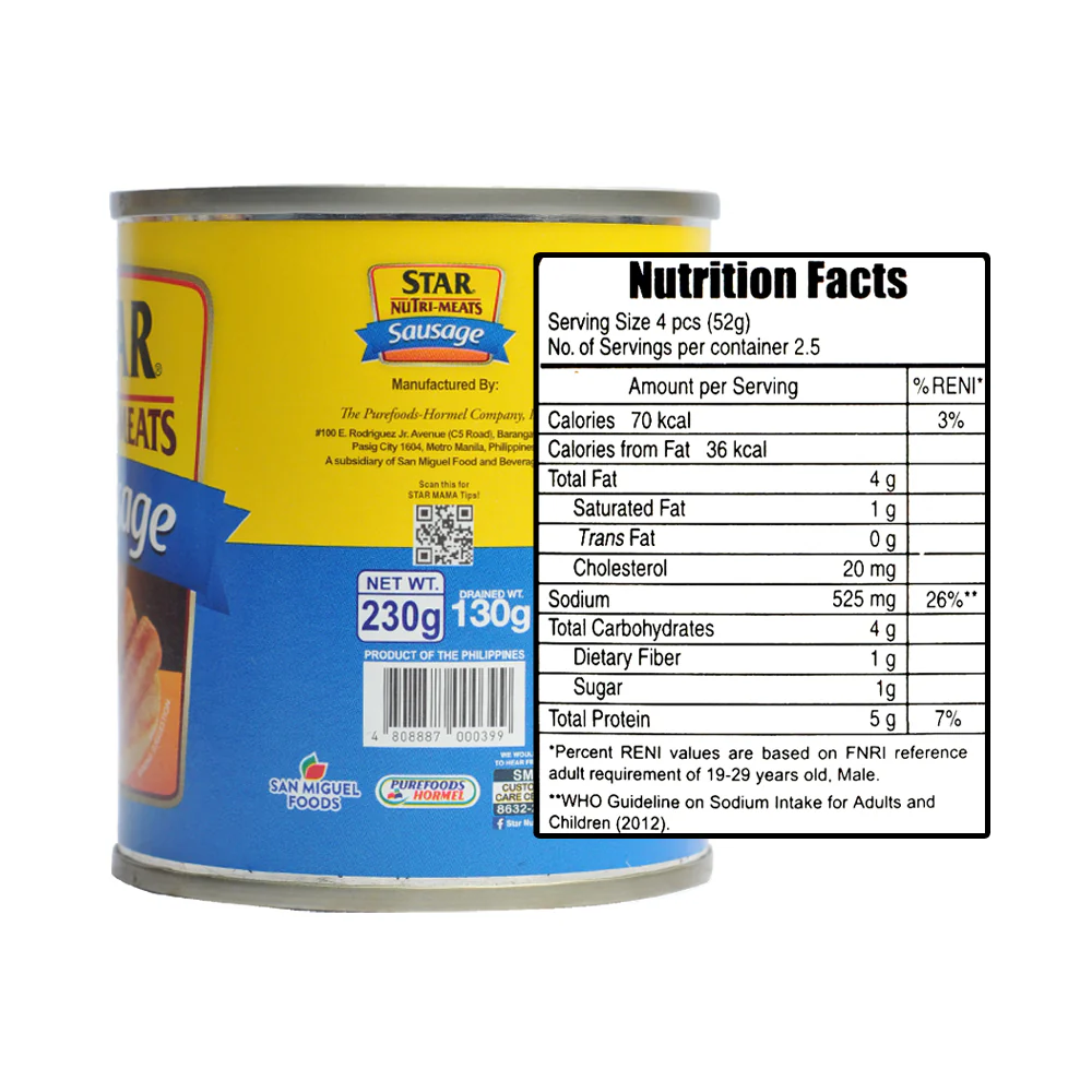 Purefoods Star Nutri-Meats Sausage 230g - Image 2