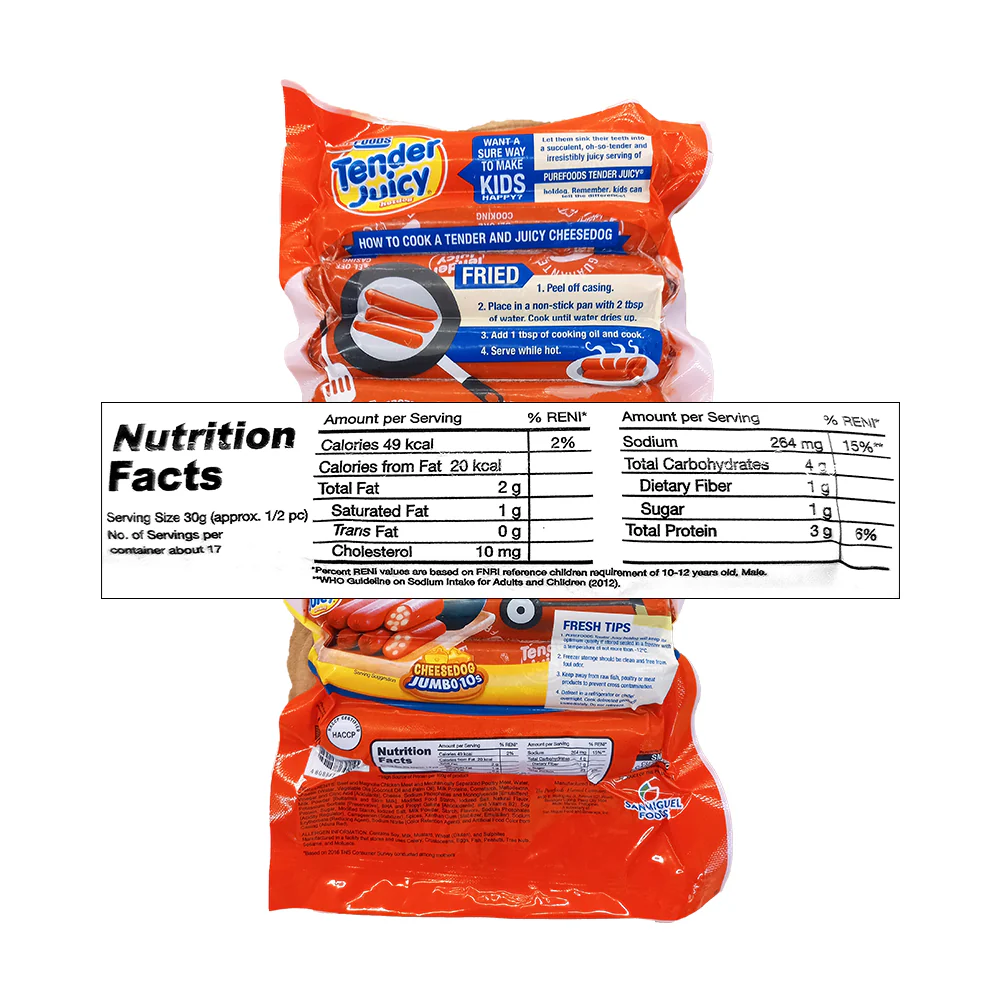 Purefoods Tender Juicy Cheesedog Without Pork Jumbo 500g - Image 2