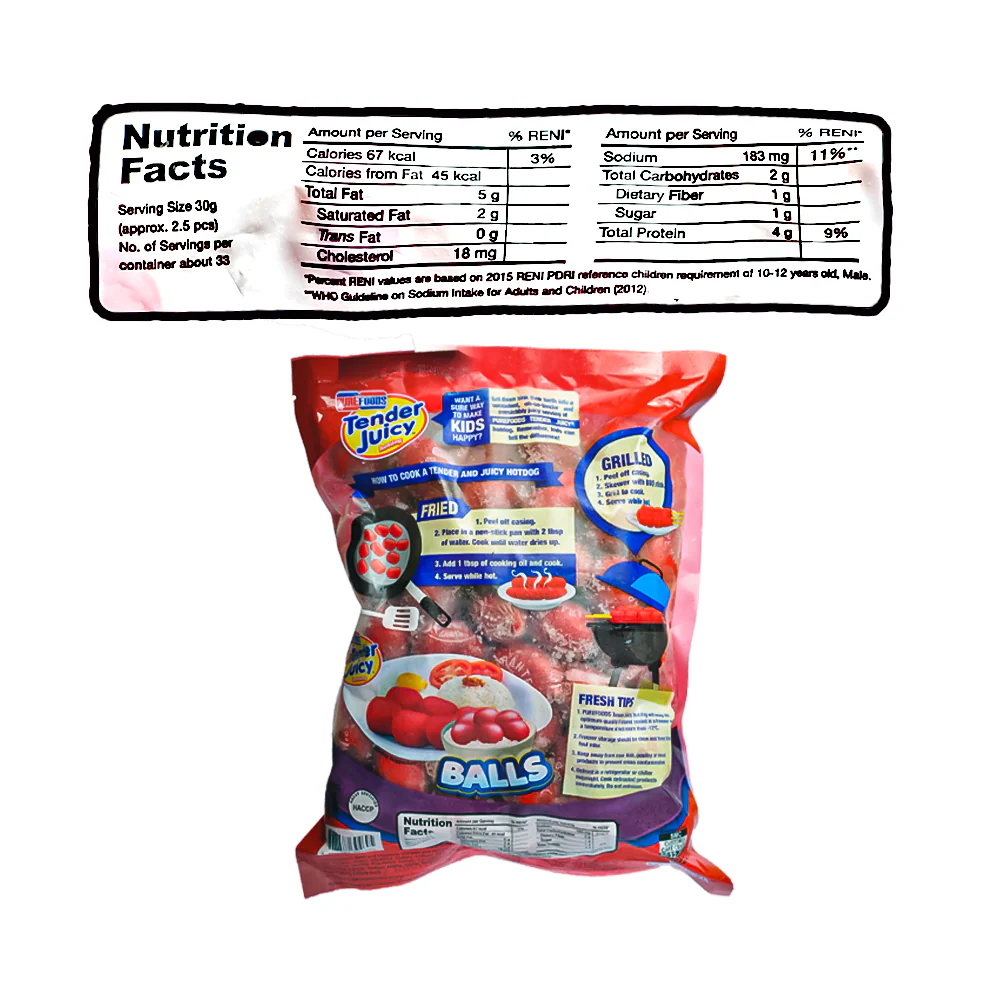 Purefoods Tender Juicy Hotdog Balls Without Pork 1kg - Image 2