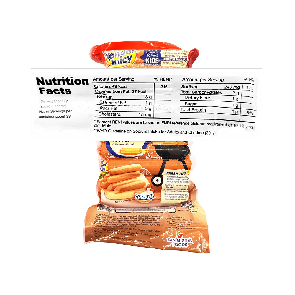 Purefoods Tender Juicy Hotdog Chicken Jumbo 1kg - Image 2