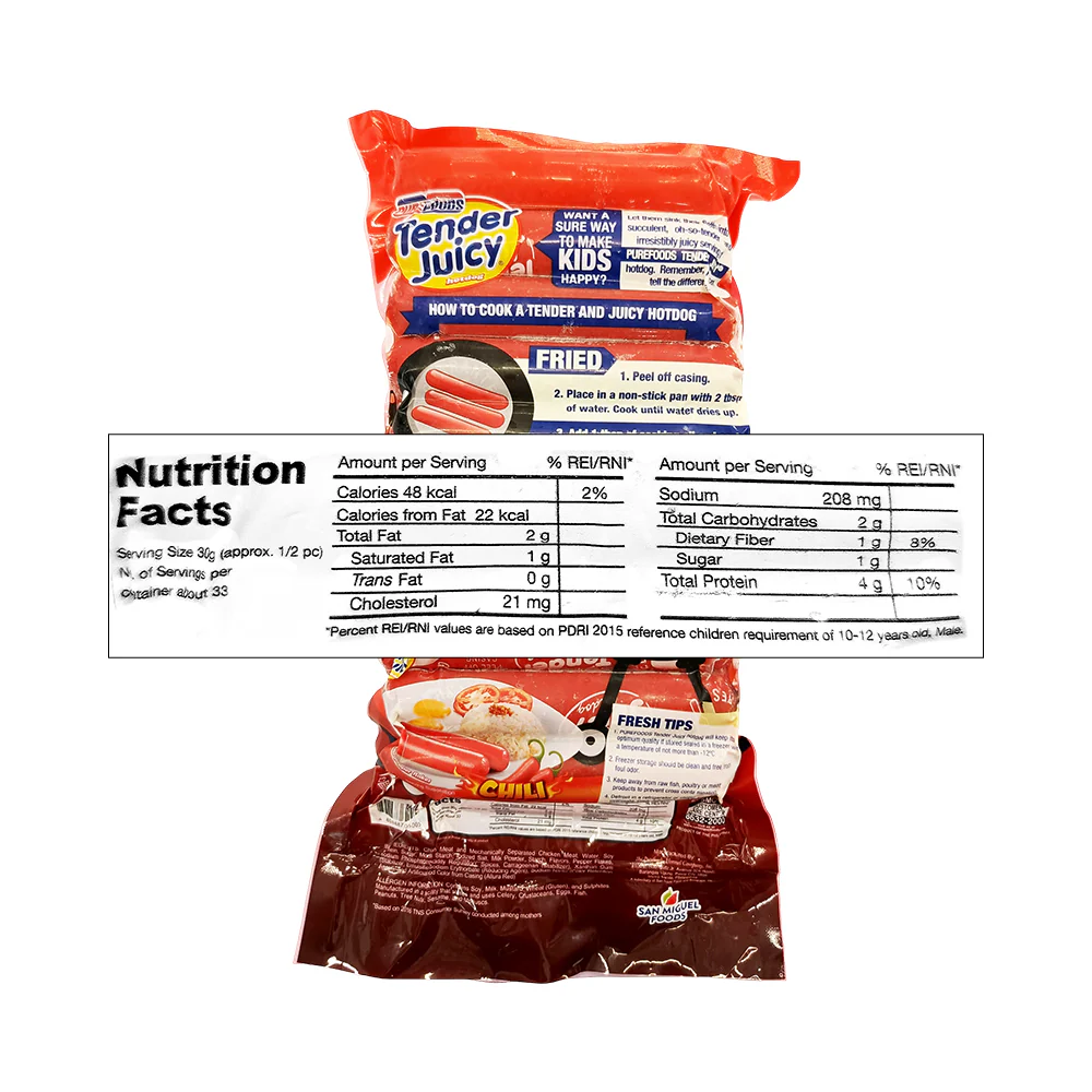 Purefoods Tender Juicy Hotdog Chili Jumbo 1kg - Image 2