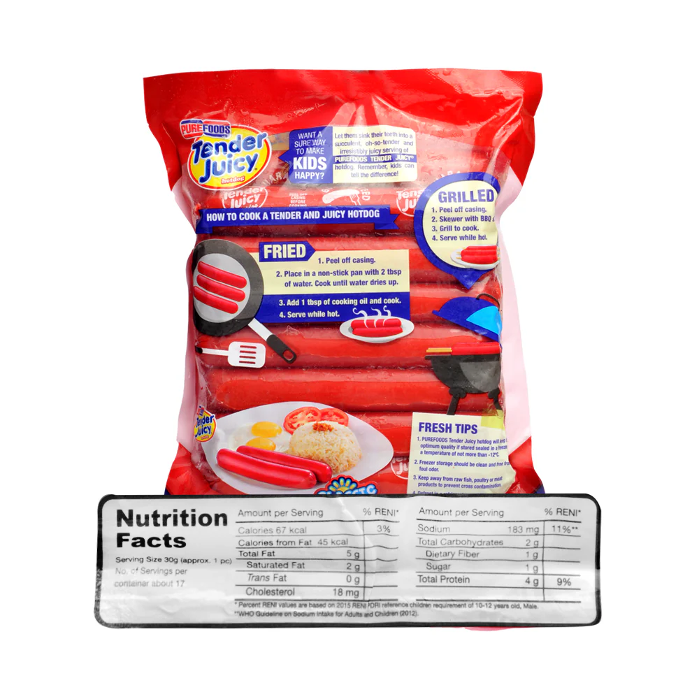 Purefoods Tender Juicy Hotdog Regular 500g - Image 2