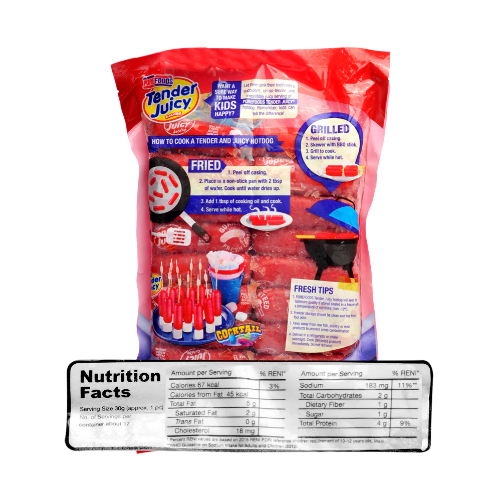 Purefoods Tender Juicy Hotdog Without Pork Cocktail 500g - Image 2