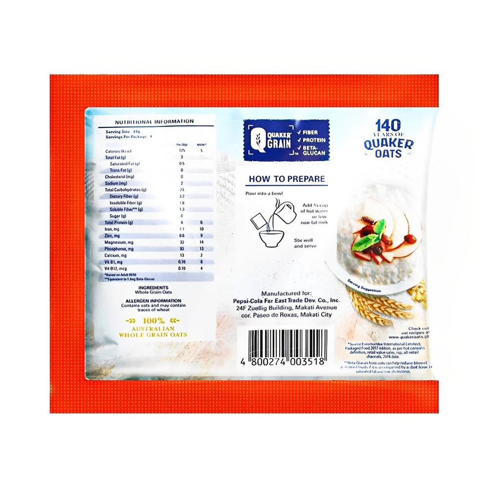 Quaker Instant Oatmeal Original 33g - Image 2