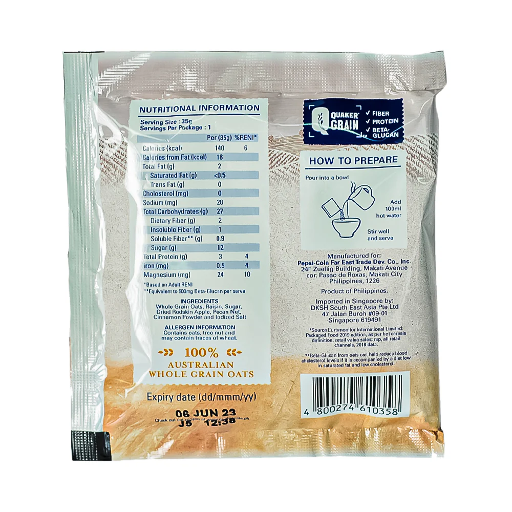 Quaker Instant Oats Fruit and Nuts 35g - Image 2