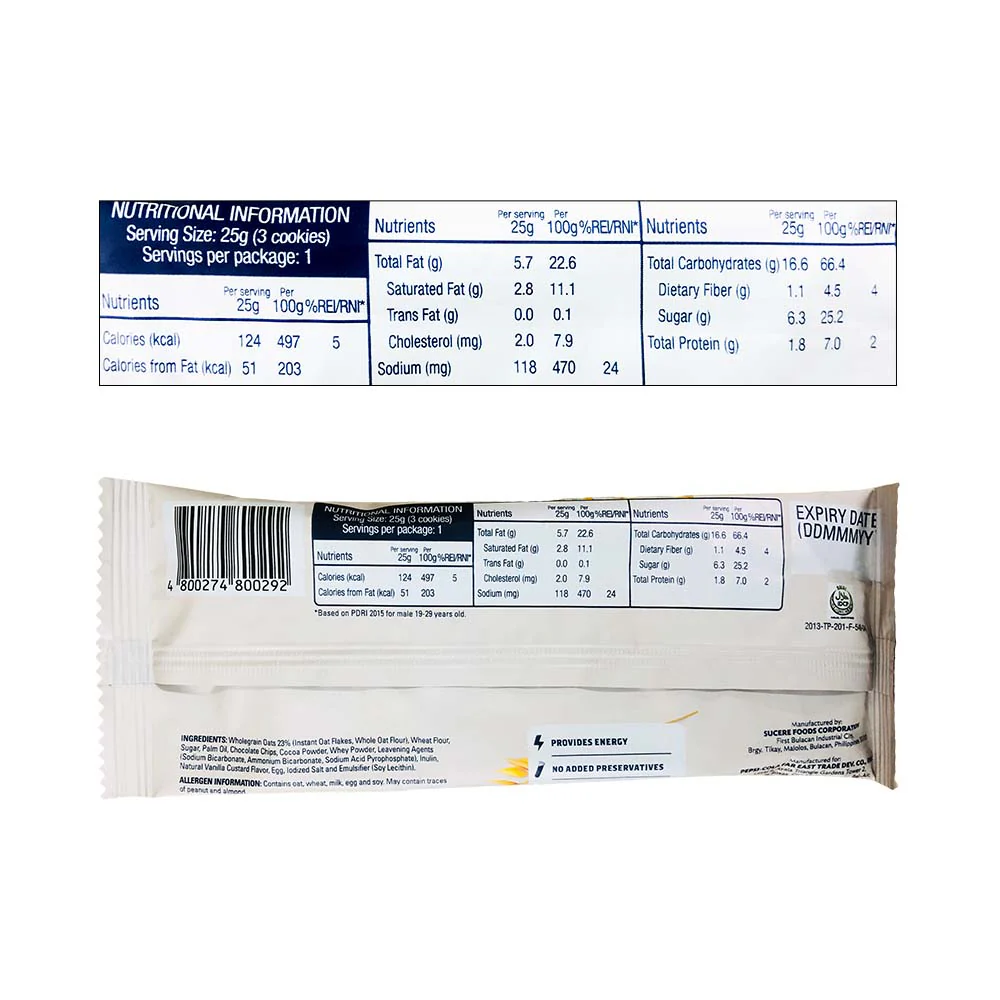 Quaker Oatmeal Cookies Chocolate Chips 25g - Image 2