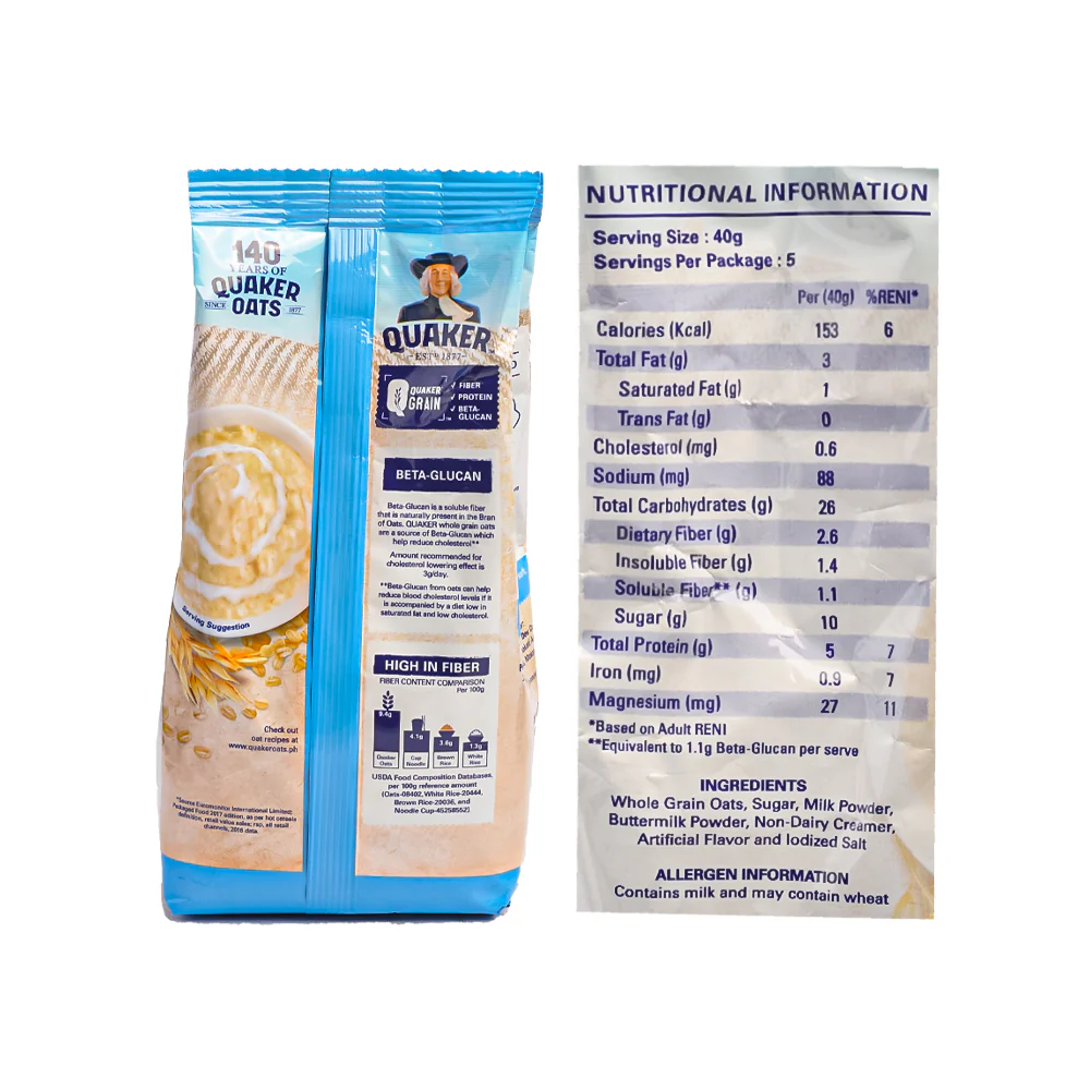 Quaker Original With Milk Instant Oatmeal 200g - Image 3