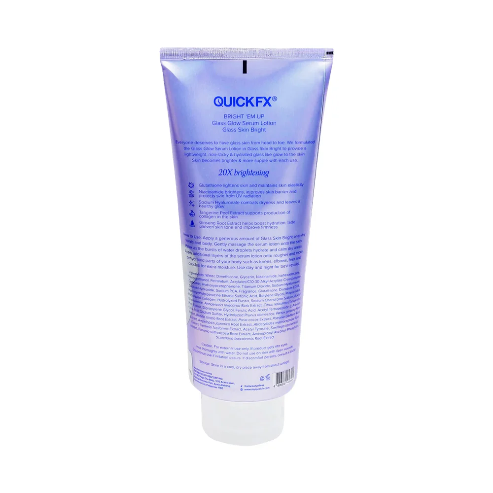 QuickFx Bright Em Up Glass Skin Bright Serum Lotion 330ml - Image 3
