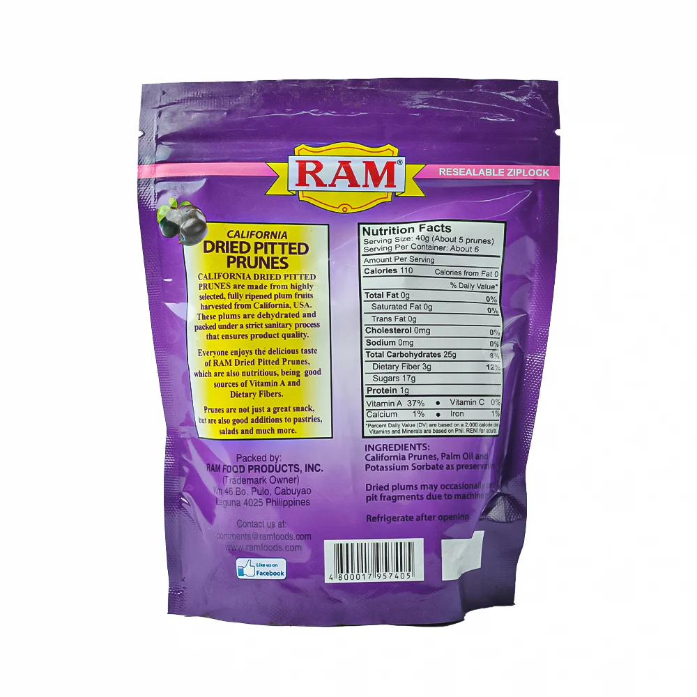 Ram California Dried Pitted Prunes 255g - Image 2