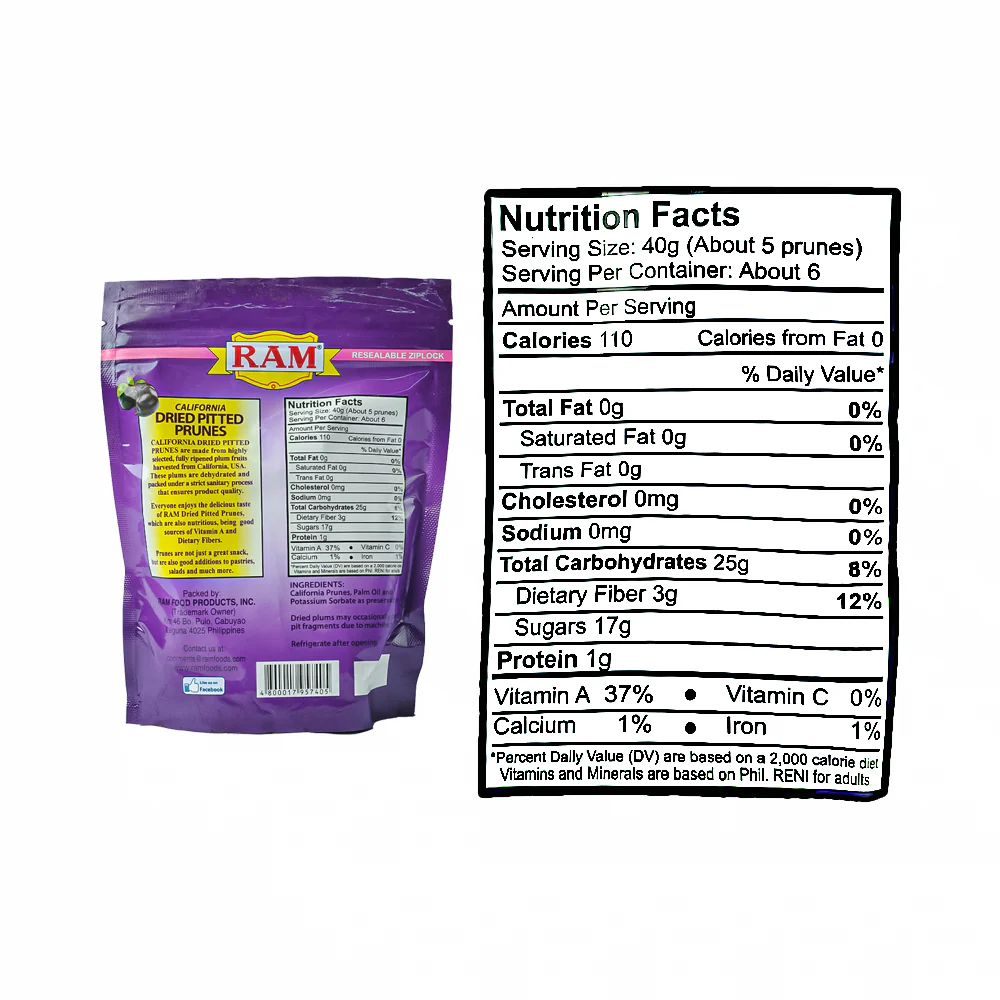 Ram California Dried Pitted Prunes 255g - Image 3