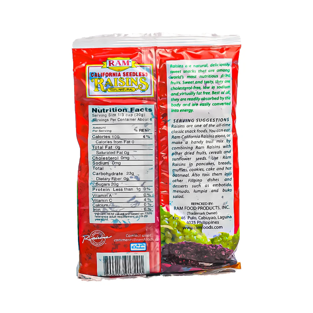 Ram California Seedless Raisins 200g - Image 2