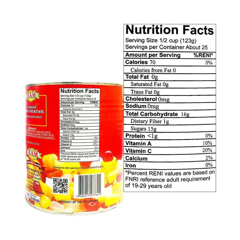 Ram Fruit Cocktail In Extra Light Syrup 3.06kg - Image 2