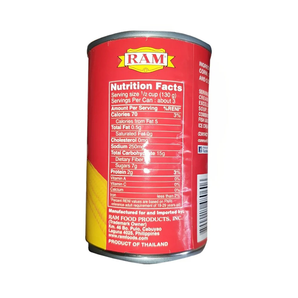 Ram Golden Sweet Cream Style Corn 410g - Image 2
