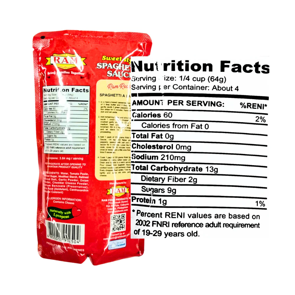 Ram Spaghetti Sauce Sweet Style 250g - Image 2